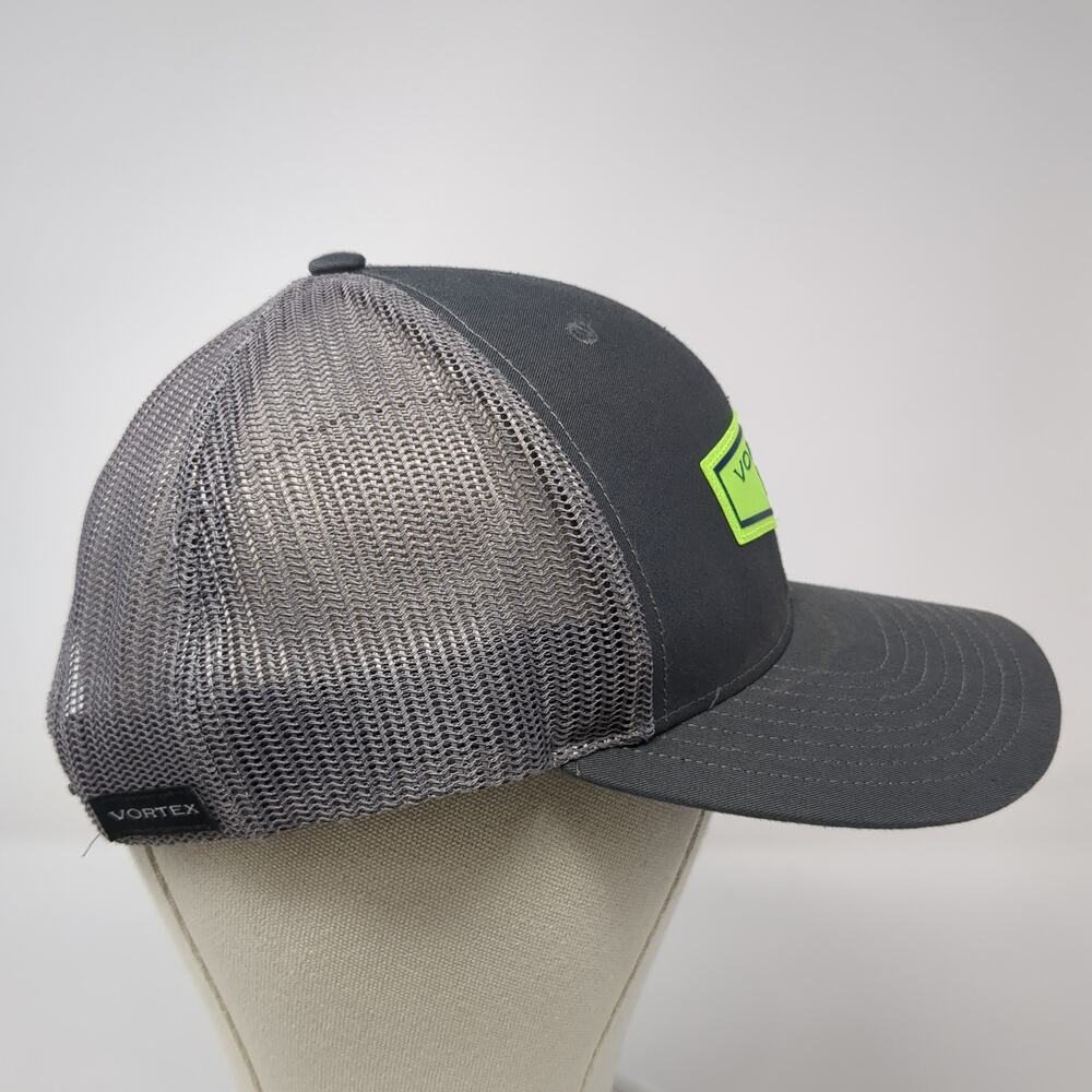 Vortex Patch Snapback Mesh Back Trucker Hat Gray … - image 6